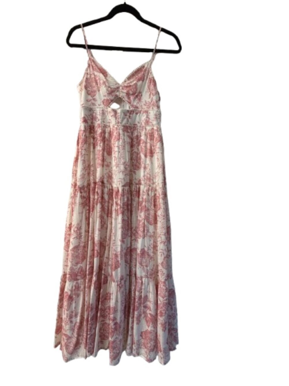 Trixxi Boutique Pink Toile Chinoiserie Print Cut Out Sundress Sun Dress Size Med